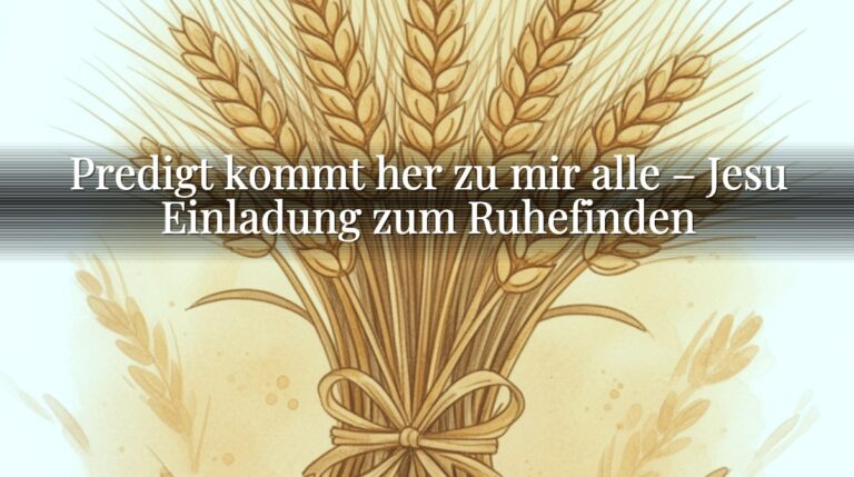 Predigt kommt her zu mir alle – Jesu Einladung zum Ruhefinden Predigt kommt her zu mir alle – Jesu Einladung zum Ruhefinden