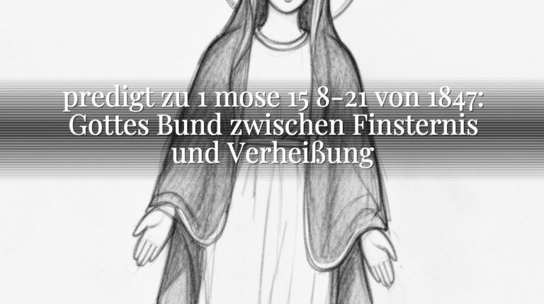 predigt zu 1 mose 15 8-21 von 1847: Gottes Bund zwischen Finsternis und Verheißung