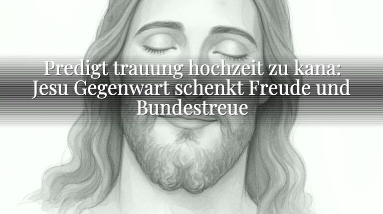 Predigt trauung hochzeit zu kana: Jesu Gegenwart schenkt Freude und Bundestreue