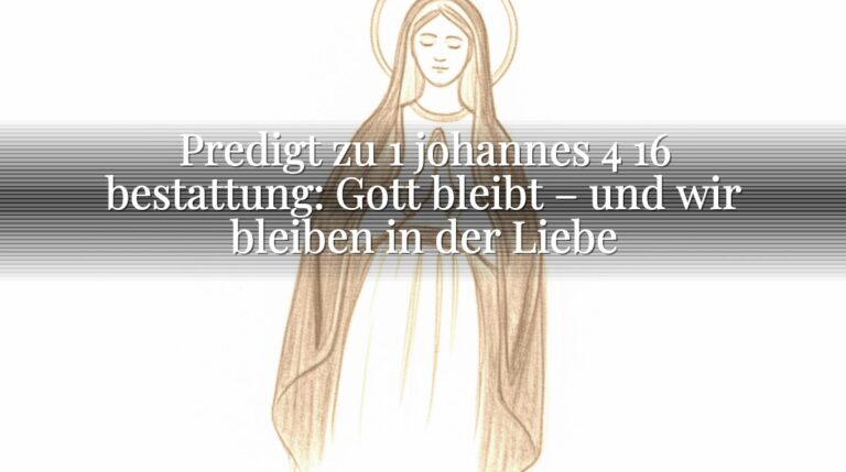 Predigt zu 1 johannes 4 16 bestattung: Gott bleibt – und wir bleiben in der Liebe