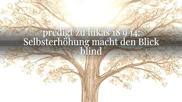 predigt zu lukas 18 9 14: Selbsterhöhung macht den Blick blind