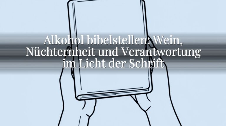 Alkohol bibelstellen: Wein, Nüchternheit und Verantwortung im Licht der Schrift