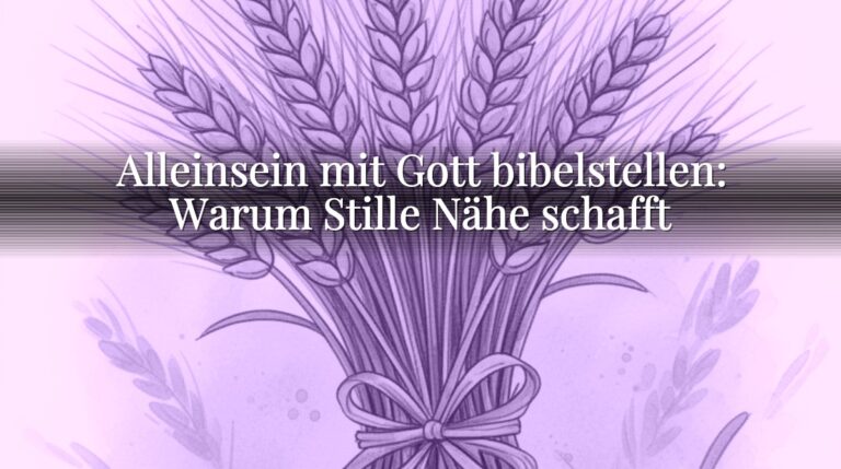 Alleinsein mit Gott bibelstellen: Warum Stille Nähe schafft