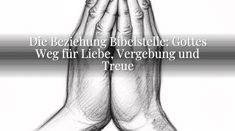 Die Beziehung Bibelstelle: Gottes Weg für Liebe, Vergebung und Treue