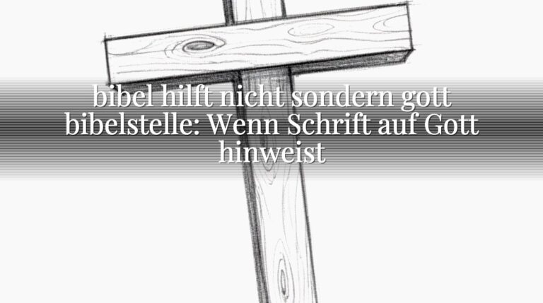 bibel hilft nicht sondern gott bibelstelle: Wenn Schrift auf Gott hinweist