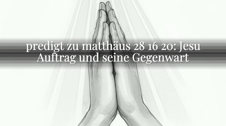 predigt zu matthäus 28 16 20: Jesu Auftrag und seine Gegenwart
