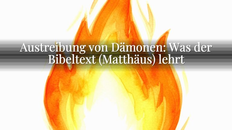 Austreibung von Dämonen: Was der Bibeltext (Matthäus) lehrt Austreibung von Dämonen: Was der Bibeltext (Matthäus) lehrt