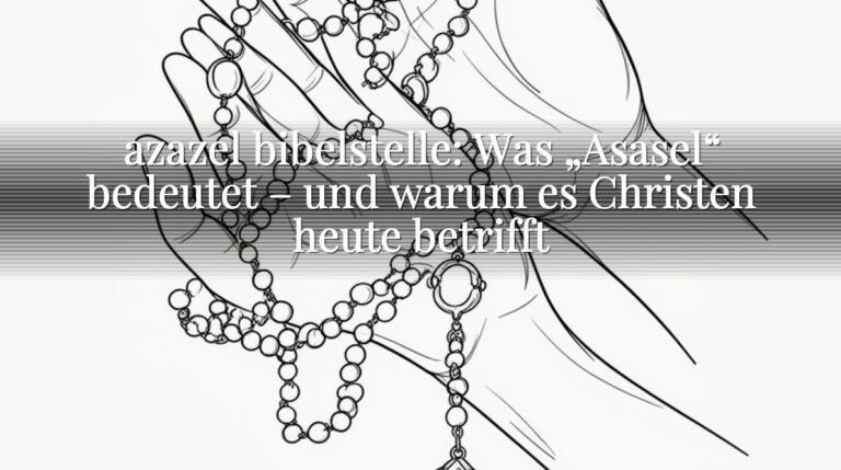 azazel bibelstelle: Was „Asasel“ bedeutet – und warum es Christen heute betrifft azazel bibelstelle: Was „Asasel“ bedeutet – und warum es Christen heute betrifft