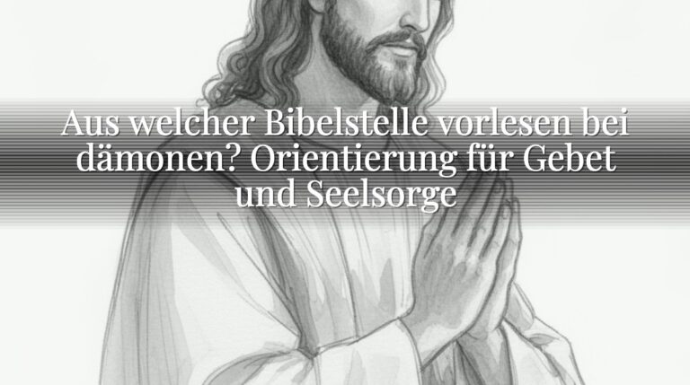 Aus welcher Bibelstelle vorlesen bei dämonen? Orientierung für Gebet und Seelsorge Aus welcher Bibelstelle vorlesen bei dämonen? Orientierung für Gebet und Seelsorge