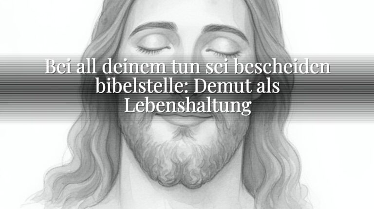 Bei all deinem tun sei bescheiden bibelstelle: Demut als Lebenshaltung