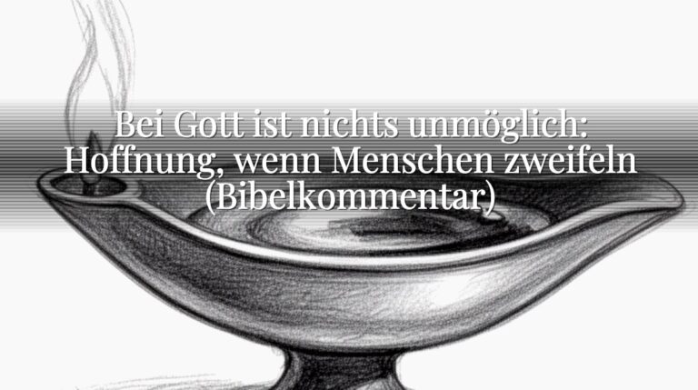 Bei Gott ist nichts unmöglich: Hoffnung, wenn Menschen zweifeln (Bibelkommentar)