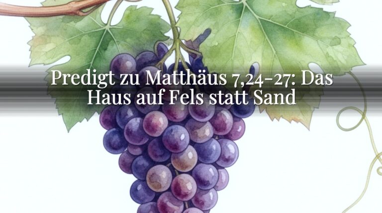 Predigt zu Matthäus 7,24-27: Das Haus auf Fels statt Sand