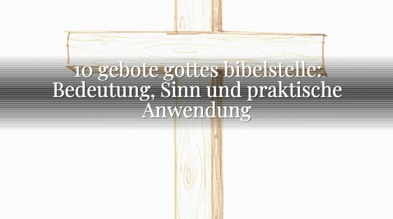 10 gebote gottes bibelstelle: Bedeutung, Sinn und praktische Anwendung