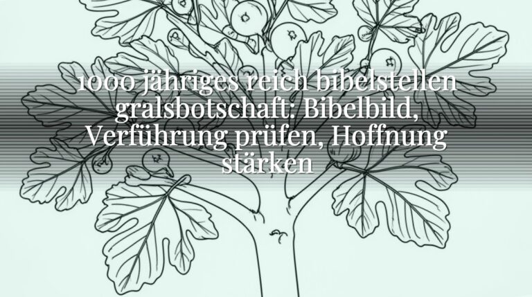 1000 jähriges reich bibelstellen gralsbotschaft: Bibelbild, Verführung prüfen, Hoffnung stärken