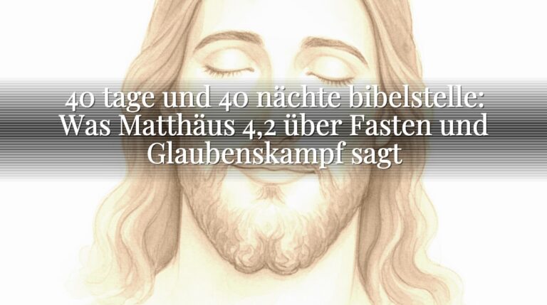 40 tage und 40 nächte bibelstelle: Was Matthäus 4,2 über Fasten und Glaubenskampf sagt