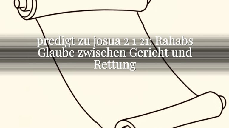 predigt zu josua 2 1 21: Rahabs Glaube zwischen Gericht und Rettung