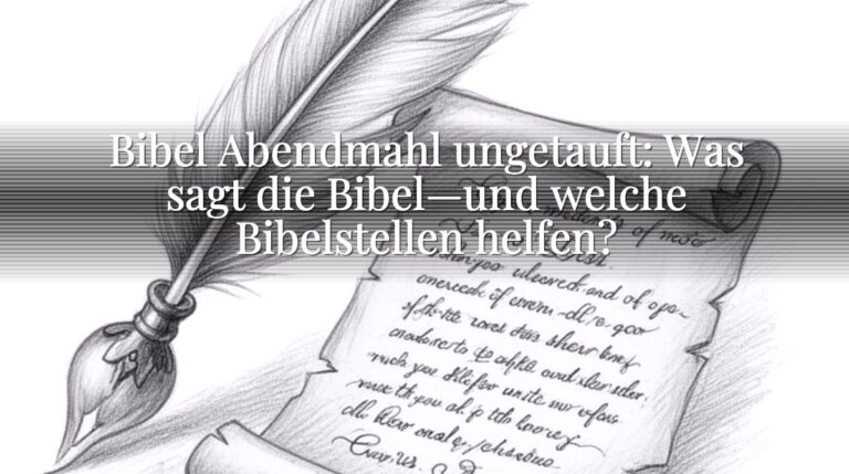 Bibel Abendmahl ungetauft: Was sagt die Bibel—und welche Bibelstellen helfen?