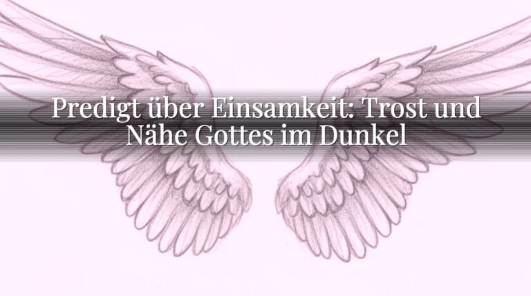 Predigt über Einsamkeit: Trost und Nähe Gottes im Dunkel Predigt über Einsamkeit: Trost und Nähe Gottes im Dunkel