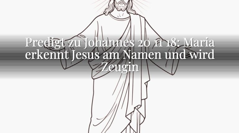 Predigt zu Johannes 20 11 18: Maria erkennt Jesus am Namen und wird Zeugin