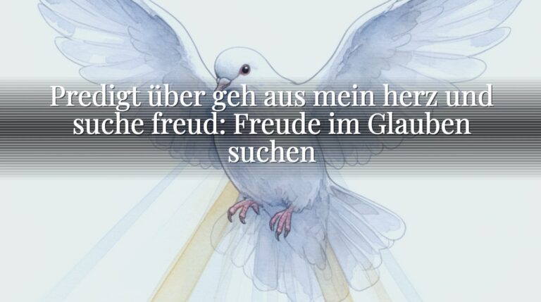 Predigt über geh aus mein herz und suche freud: Freude im Glauben suchen