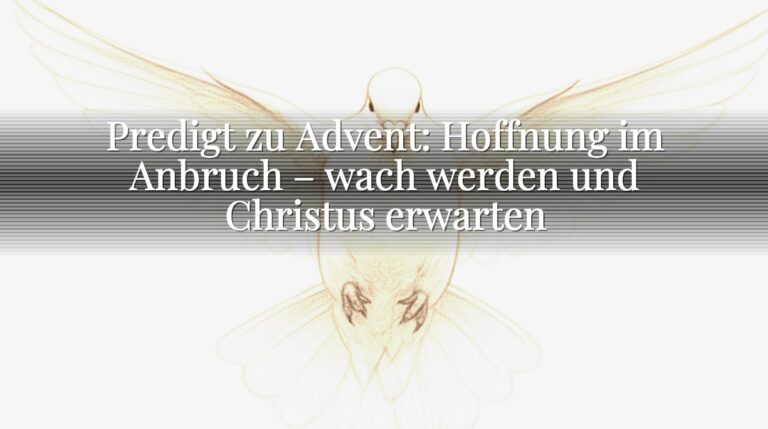 Predigt zu Advent: Hoffnung im Anbruch – wach werden und Christus erwarten