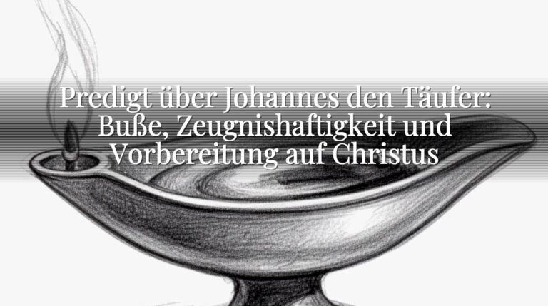 Predigt über Johannes den Täufer: Buße, Zeugnishaftigkeit und Vorbereitung auf Christus Predigt über Johannes den Täufer: Buße, Zeugnishaftigkeit und Vorbereitung auf Christus