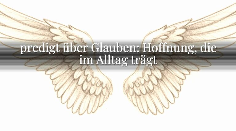 predigt über Glauben: Hoffnung, die im Alltag trägt