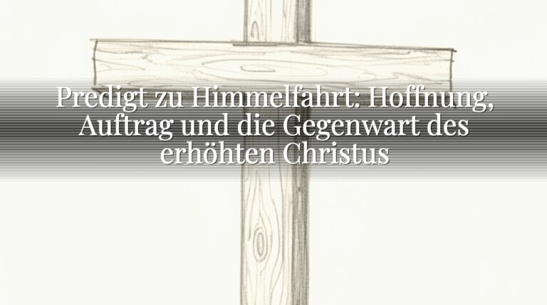 Predigt zu Himmelfahrt: Hoffnung, Auftrag und die Gegenwart des erhöhten Christus Predigt zu Himmelfahrt: Hoffnung, Auftrag und die Gegenwart des erhöhten Christus