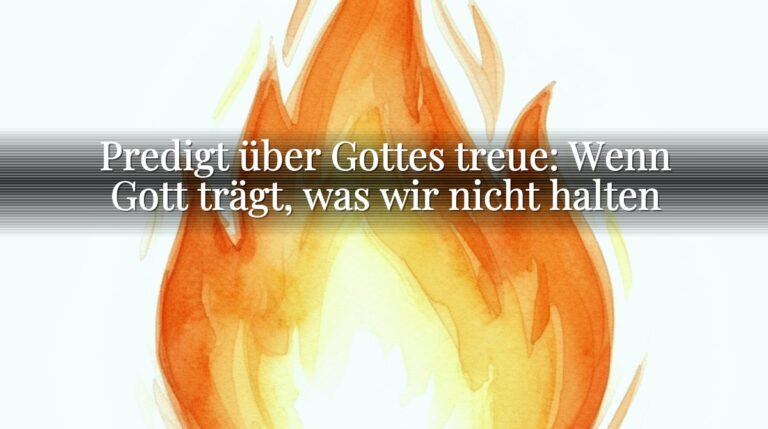 Predigt über Gottes treue: Wenn Gott trägt, was wir nicht halten