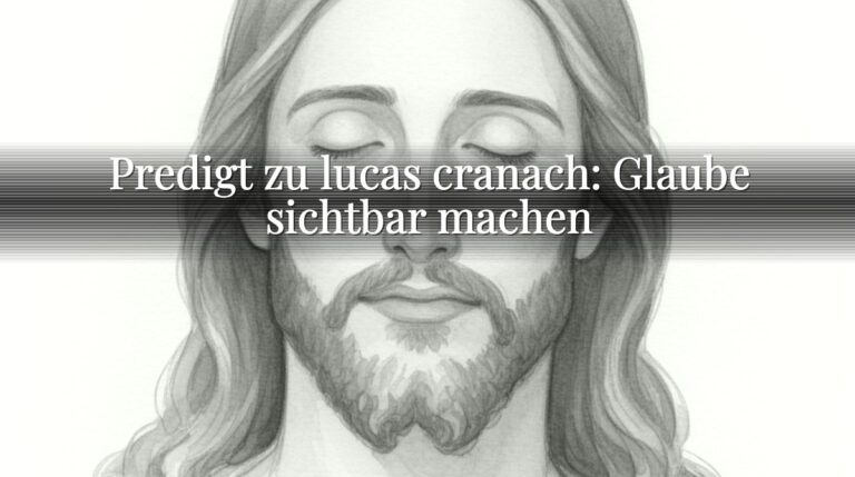 Predigt zu lucas cranach: Glaube sichtbar machen