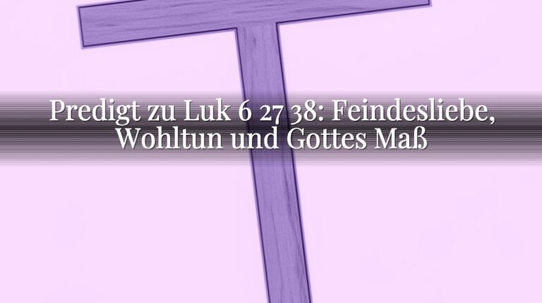 Predigt zu Luk 6 27 38: Feindesliebe, Wohltun und Gottes Maß