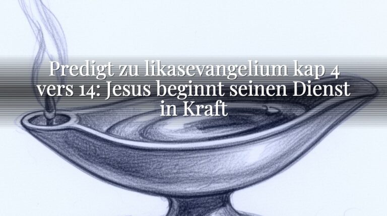 Predigt zu likasevangelium kap 4 vers 14: Jesus beginnt seinen Dienst in Kraft
