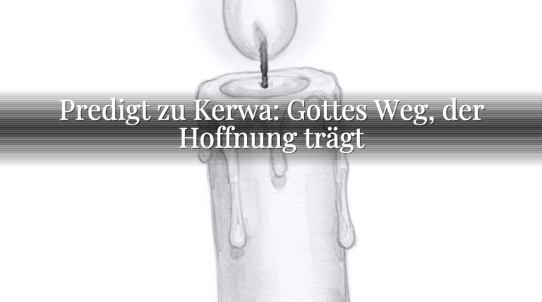 Predigt zu Kerwa: Gottes Weg, der Hoffnung trägt