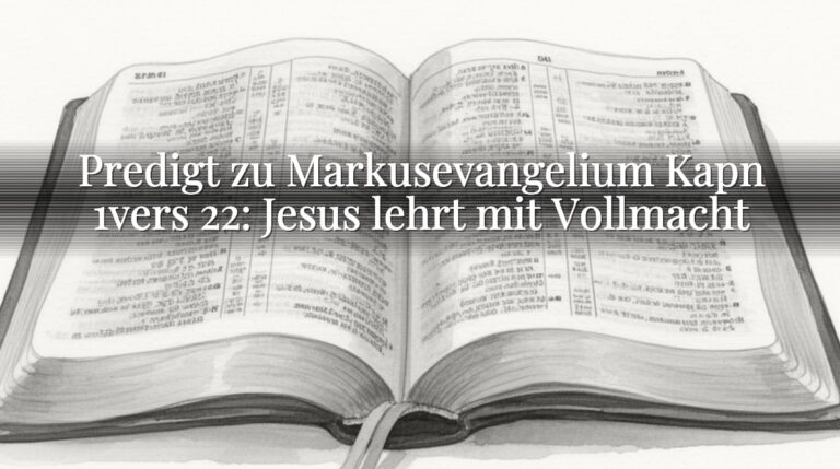 Predigt zu Markusevangelium Kapn 1vers 22: Jesus lehrt mit Vollmacht