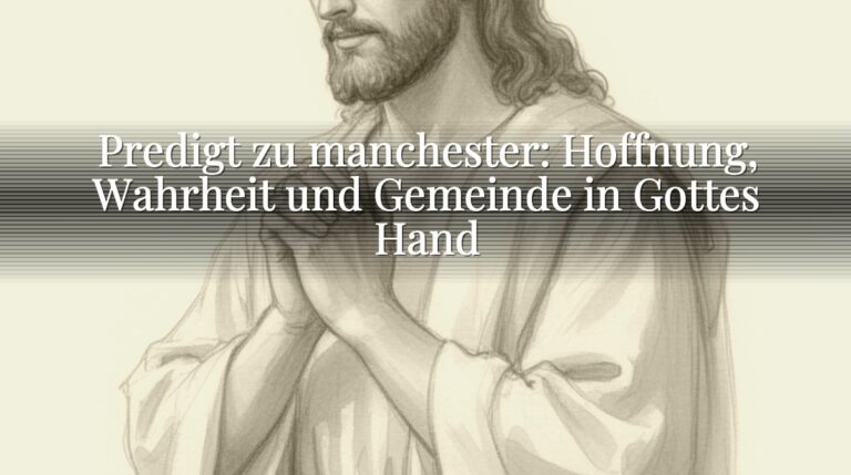 Predigt zu manchester: Hoffnung, Wahrheit und Gemeinde in Gottes Hand
