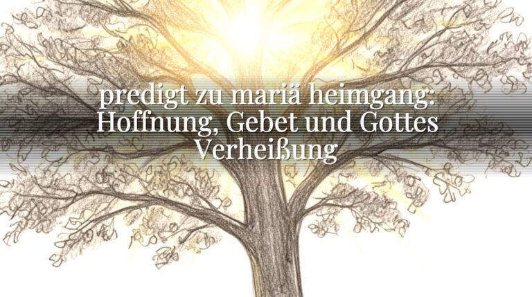 predigt zu mariä heimgang: Hoffnung, Gebet und Gottes Verheißung