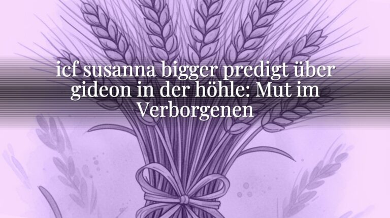 icf susanna bigger predigt über gideon in der höhle: Mut im Verborgenen