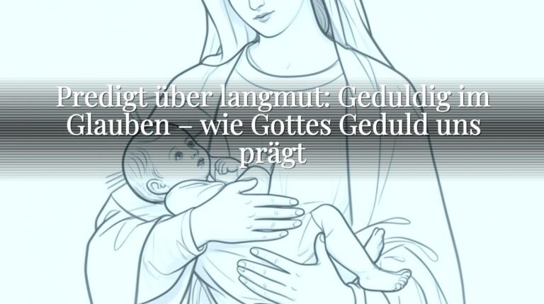 Predigt über langmut: Geduldig im Glauben – wie Gottes Geduld uns prägt