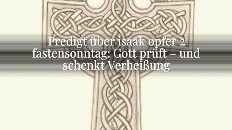 Predigt über isaak opfer 2 fastensonntag: Gott prüft – und schenkt Verheißung