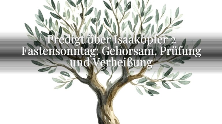Predigt über Isaakopfer 2 Fastensonntag: Gehorsam, Prüfung und Verheißung