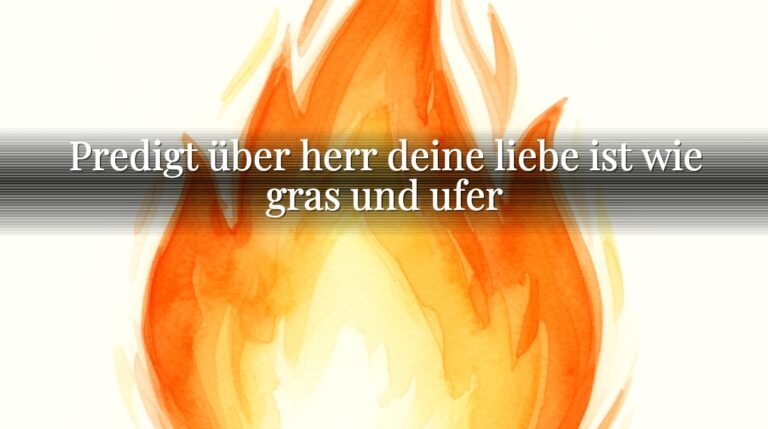 Predigt über herr deine liebe ist wie gras und ufer