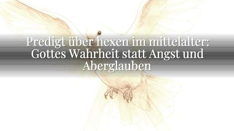 Predigt über hexen im mittelalter: Gottes Wahrheit statt Angst und Aberglauben