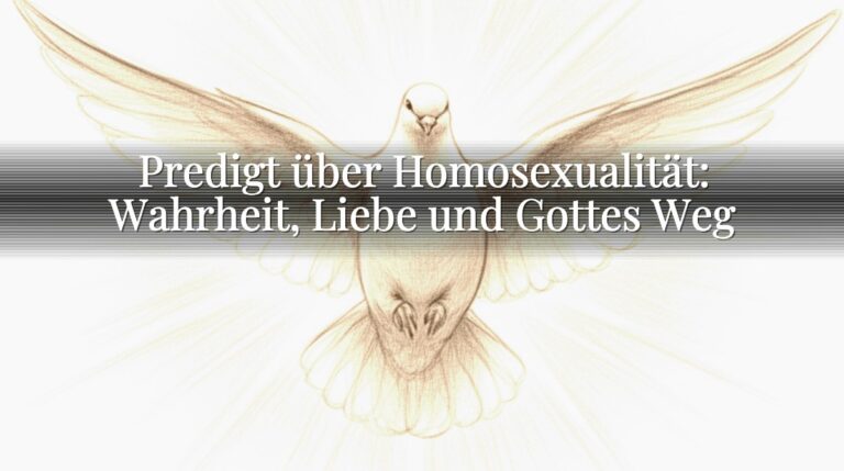 Predigt über Homosexualität: Wahrheit, Liebe und Gottes Weg