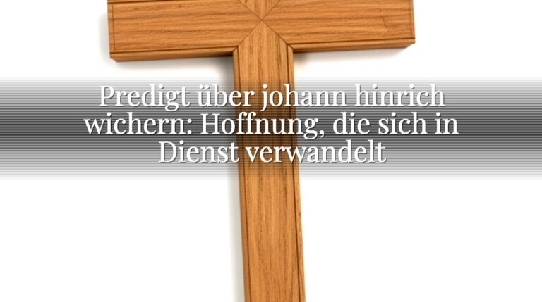 Predigt über johann hinrich wichern: Hoffnung, die sich in Dienst verwandelt