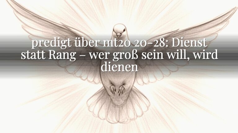 predigt über mt20 20-28: Dienst statt Rang – wer groß sein will, wird dienen