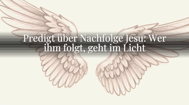 Predigt über Nachfolge Jesu: Wer ihm folgt, geht im Licht