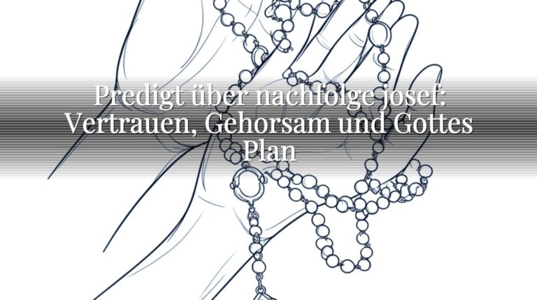Predigt über nachfolge josef: Vertrauen, Gehorsam und Gottes Plan