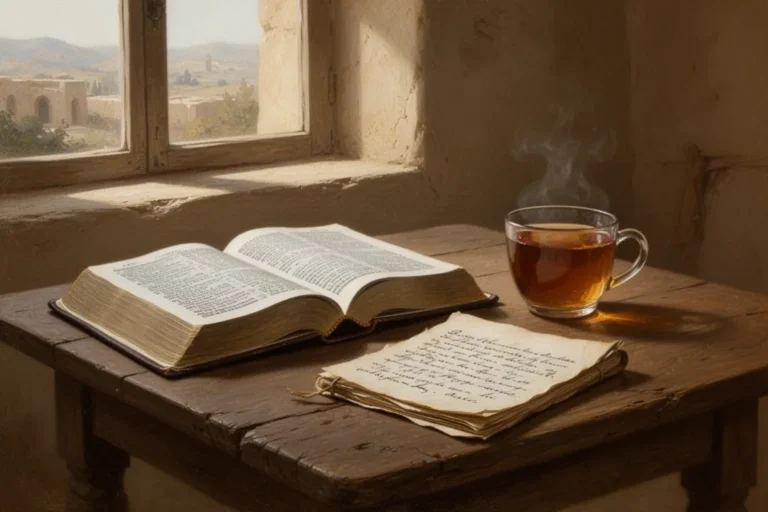 Offene Bibel und Notizbuch als Zeichen für Mut und Vertrauen