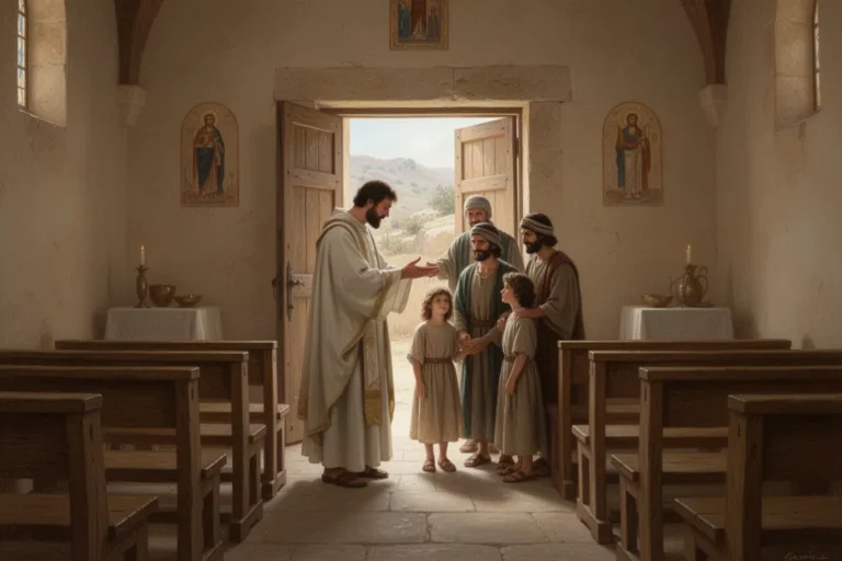 Abschied und Segenszuspruch in einem hellen Kirchenraum