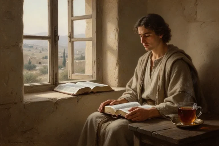 Offene Bibel am Fenster als Symbol für Gebet und Hoffnung
